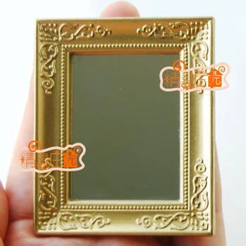 

MINI Dollhouse Mini furniture accessories golden Roman box mirror work good
