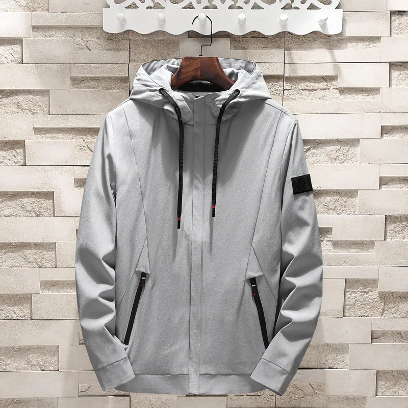 Loose Large Size M 8XL Men Jacket Solid Casual Hooded