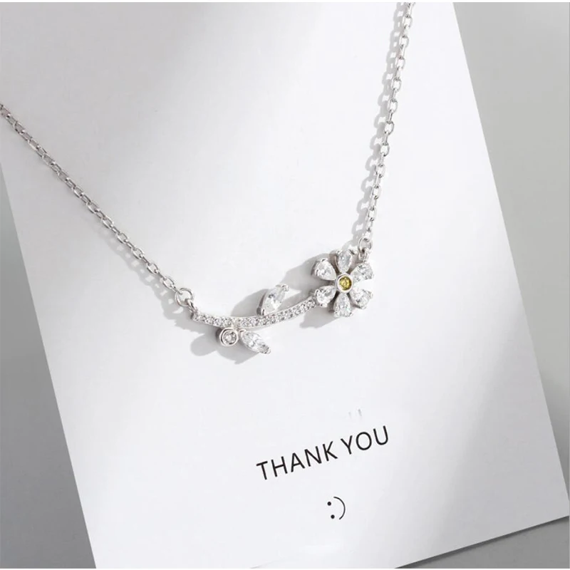 

flower pendant necklace 925 silver necklace for women fashion jewelry for party Engagement Anniversary