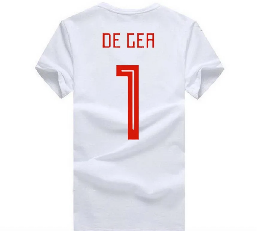

2019 Fashion DE GEA 1 T Shirt Footballer Top Tee Men 100% Cotton O Neck T Shirt for Youth Middle-age Old Age