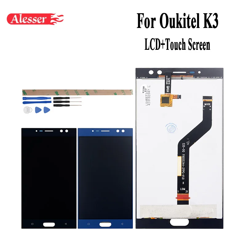 

Alesser For Oukitel K3 LCD Display and Touch Screen Assembly Repair Parts 5.5 Inch Replacement Mobile Accessories+Tools+Adhesive