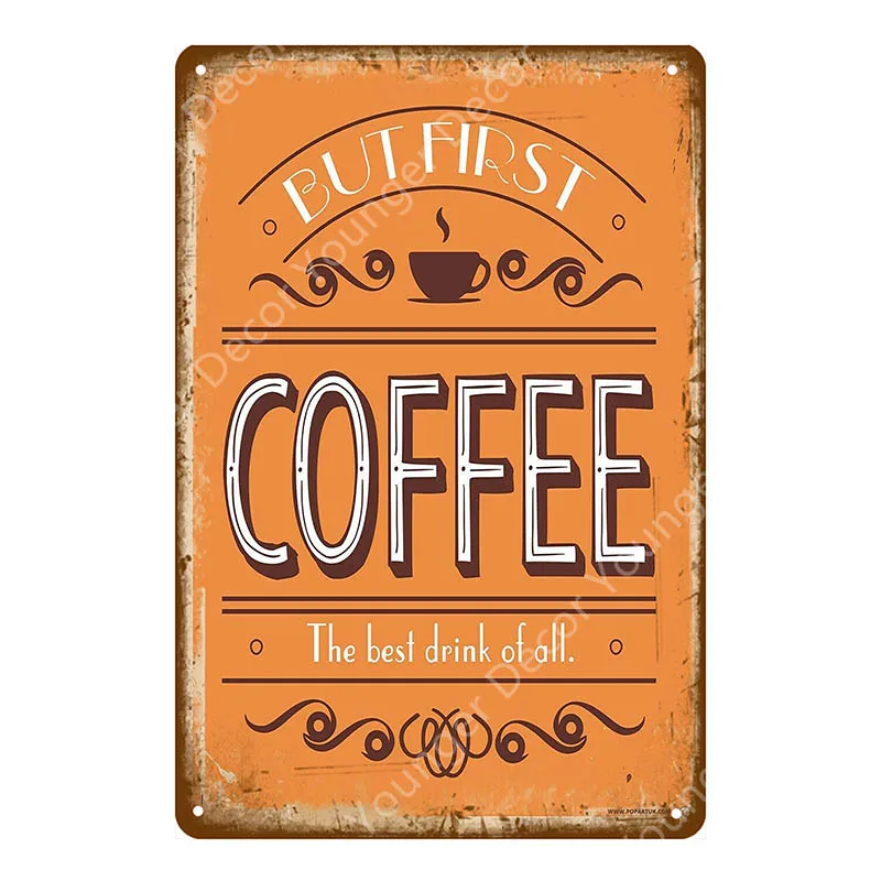 Классическое кафе мокко металлическая жестяная вывеска напиток чай кофе винтажный плакат на стену тарелка для бара кухонное украшение для дома художественная Настенная Наклейка - Цвет: YD7289E