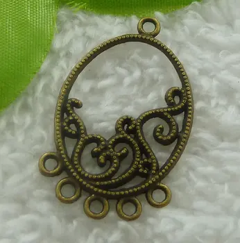 

160 pieces antique bronze earring connectors 37x23mm #2188