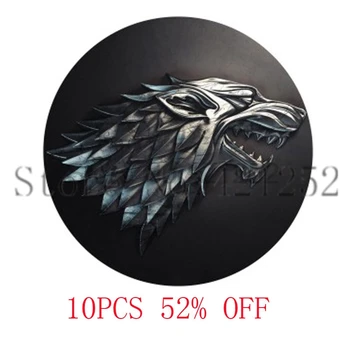 

Game of Thrones House Stark Direwolf Sigil Necklace keyring bookmark cufflink earring
