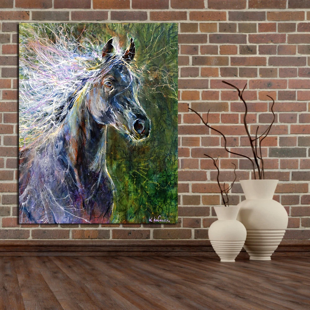QKART-Wall-art-Home-Decorations-Running-Horse-Oil-Paintings-on-Canvas-Wall-Pictures-for-living-Room