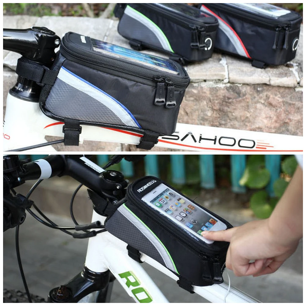 Clearance Waterproof frame front head tube bicycle bag front beam riding mobile phone bag 4.8 / 5.5 inch touch screen bike accessories 4