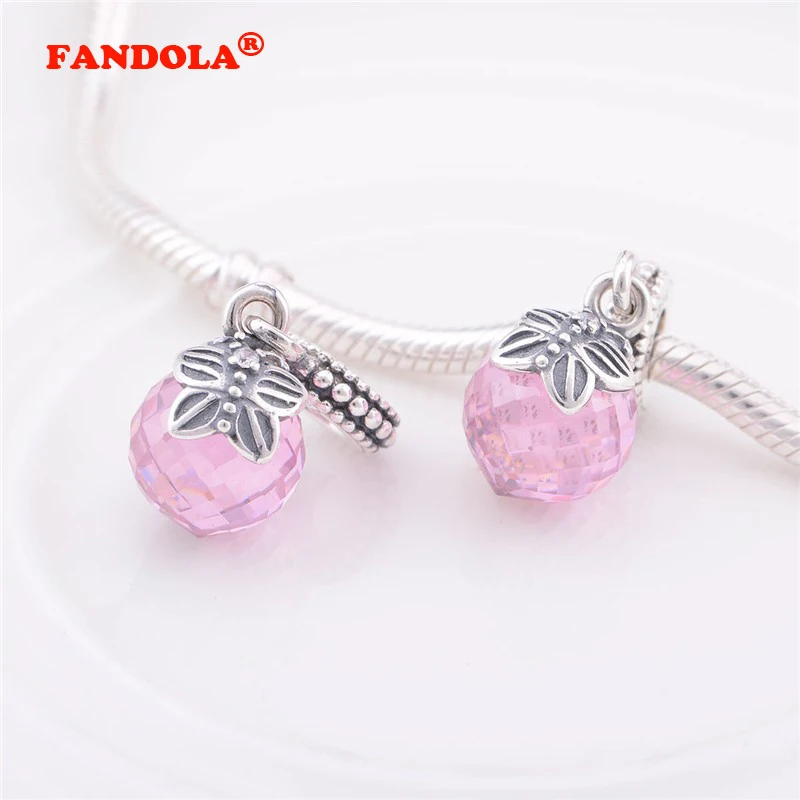 

Fits Pandora Charms Bracelet 925 Sterling Silver Beads Butterfly with Pink CZ Dangle Charm Women DIY Jewelry Making LW362B