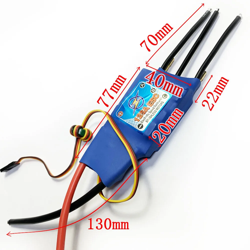 125A бесщеточный двигатель ESC Бесщеточный водяное охлаждение Электрический регулятор скорости с 5 В 3A BEC для RC лодки корабль модель часть