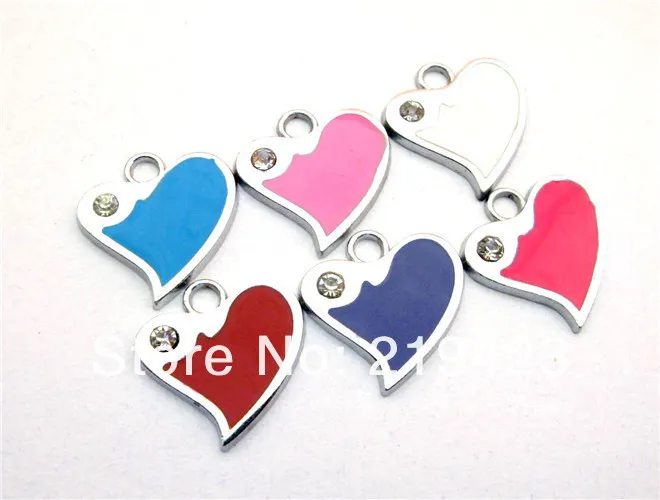 50pcs 14x13mm Heart Enamel Zinc alloy Metal DIY Hang Charms Pendands Jewelry accessories Fit cellphone 50pcs 14x13mm Heart Enamel Zinc alloy Metal DIY Hang Charms Pendands Jewelry accessories Fit cellphone