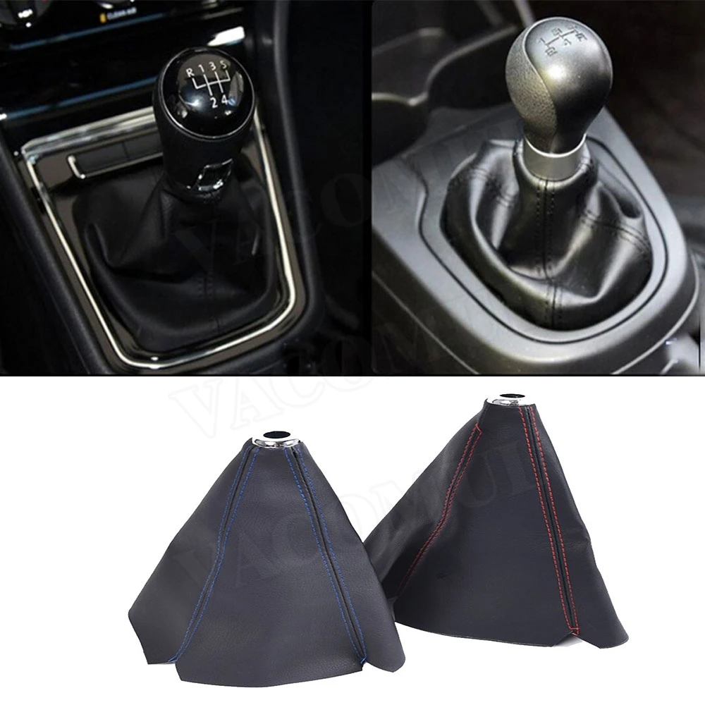 Gear Shift Knob Gaiter Kit Car 5 Speed Manual Gear Lever Stick Shift Knob and Gaiter Boot Cover Kit