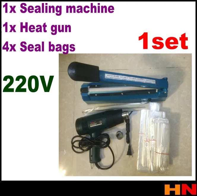 

1set 220v hot heat-gun & Heat sealing machine & 500pcs phone package box Mobile Phone Bags & Cases