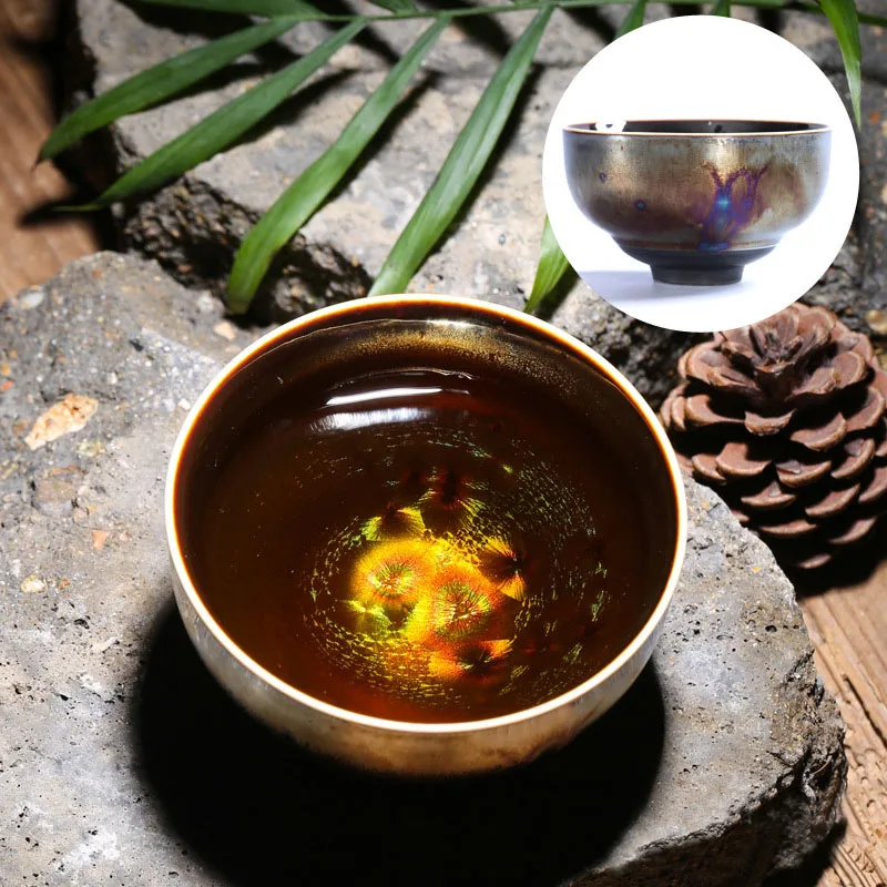 Кунг-фу чайный набор красочные павлины теммоку печь для обжига глазури, построить основной свет керамическая чайная чашка
