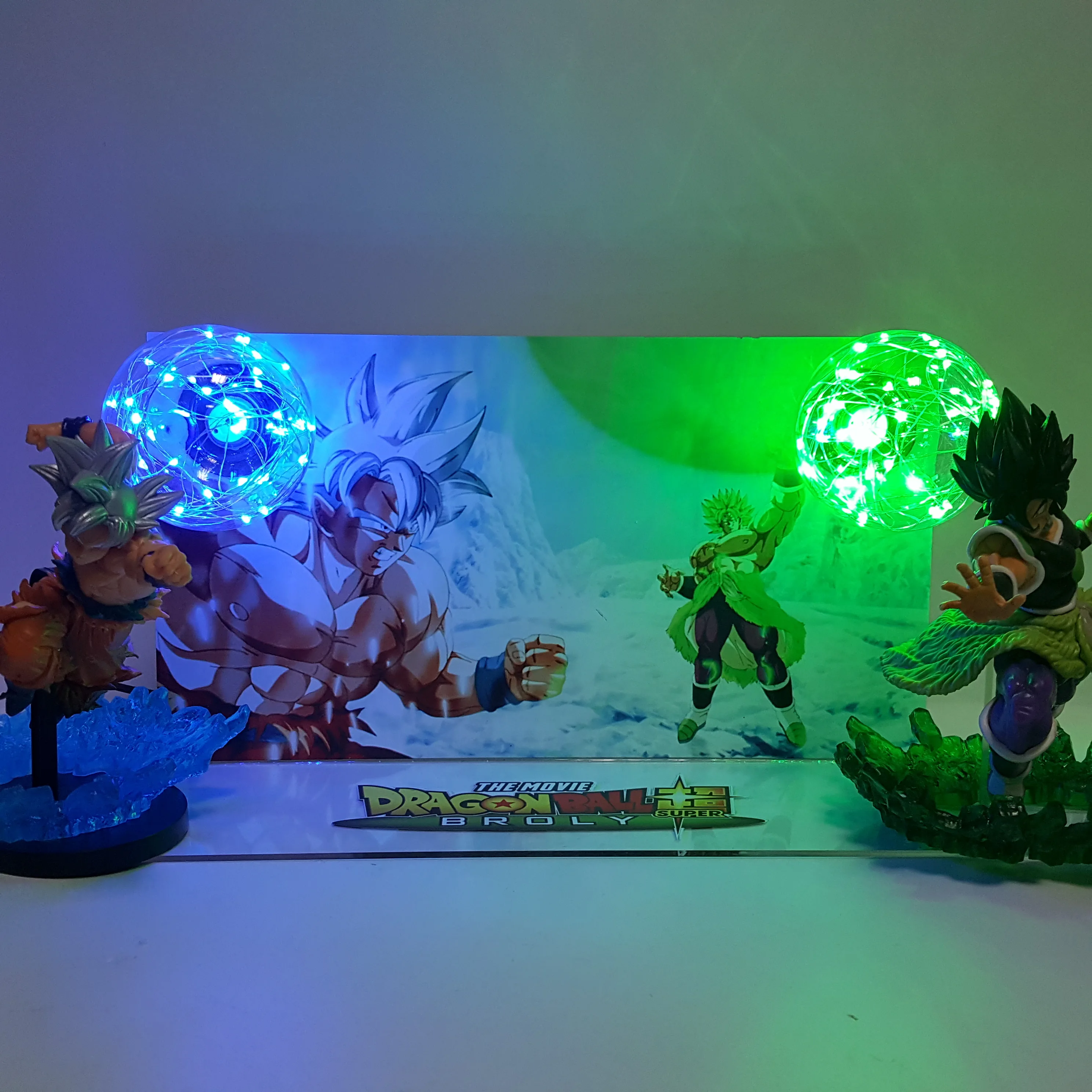 Dragon Ball Super Broly VS Goku Ultra Instinct светодиодная световая игрушка фигурки аниме Dragon Ball Z Goku VS Broli фигурка диорама