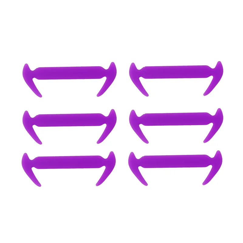 12 шт./партия, беговые шнурки без завязок, модные, унисекс, для женщин и мужчин, Спортивная эластичная силиконовая обувь, кружевные, Все кроссовки, подходят на ремешке, N012 - Цвет: purple