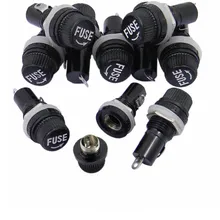 50 pçs 5*20mm preto fusível suportes 5x20 preto seguro tubo soquete fusível suporte para 5*20 seguro painel montagem fusível titular
