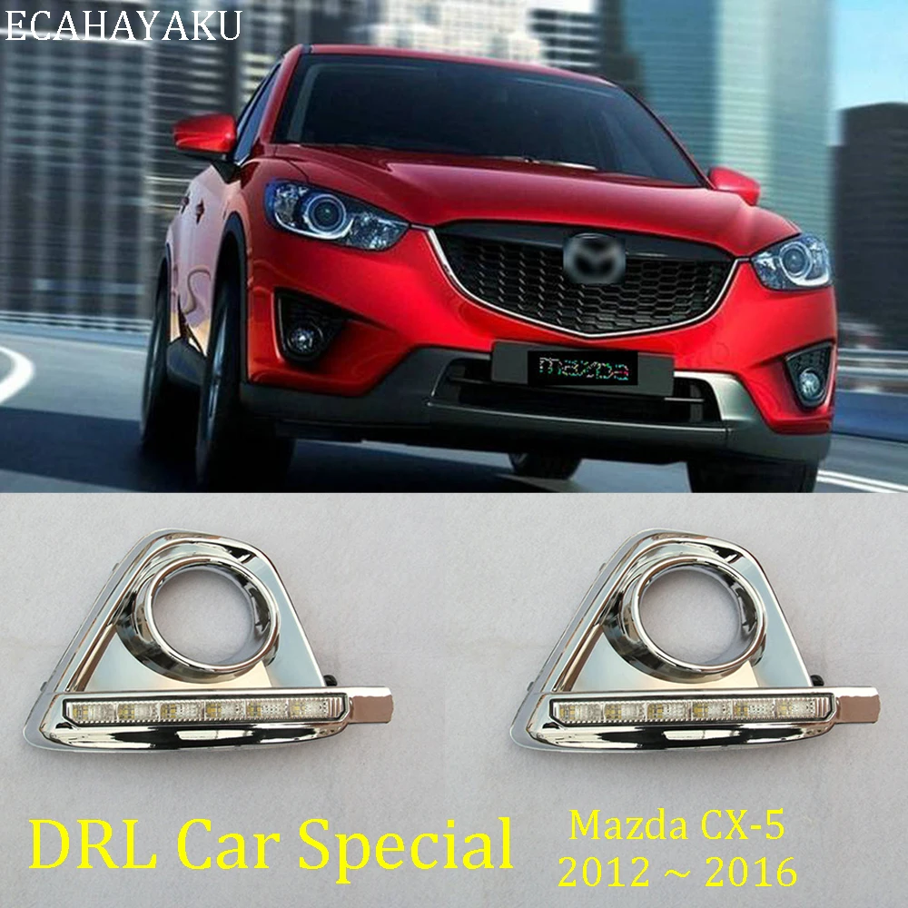 ECAHAYAKU 1 пара Светодиодный дневной ходовой огонь DRL для Mazda CX 5 CX5 2012 2013 2014 2015 2016