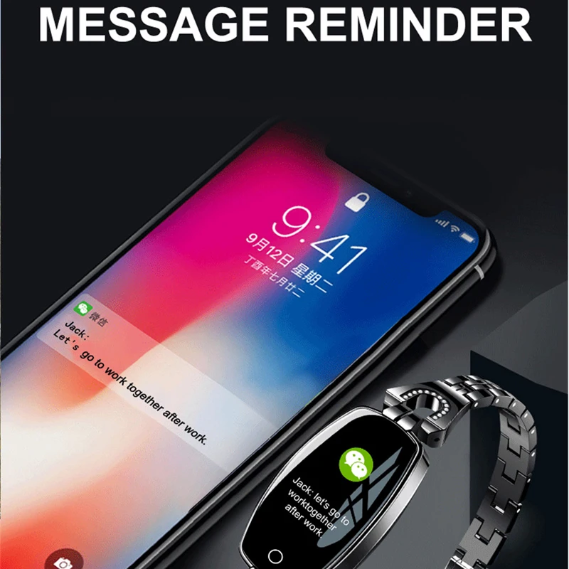  H8 Touch Screen Smart Watch Bracelet Lady Women Heart Rate Sleep Monitor Smart Band Blood Pressure  - 32954271780