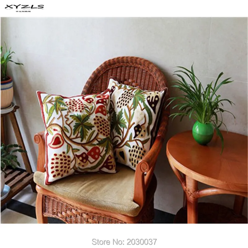 XYZLS 2016 Strawberry Embroidered Decorative Pillows for