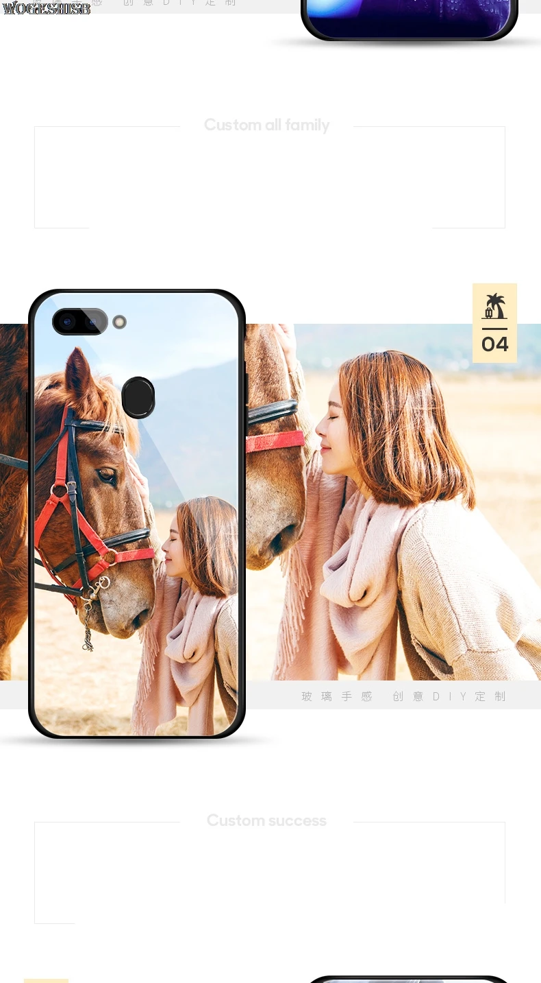 Пользовательские фото закаленное Стекло чехол для OPPO R15 R11 R11S R9 R9S R7 R7S плюс F7 A83 A1 A3 A59 A79 A77 F5 A5 A3S A57 индивидуальный логотип