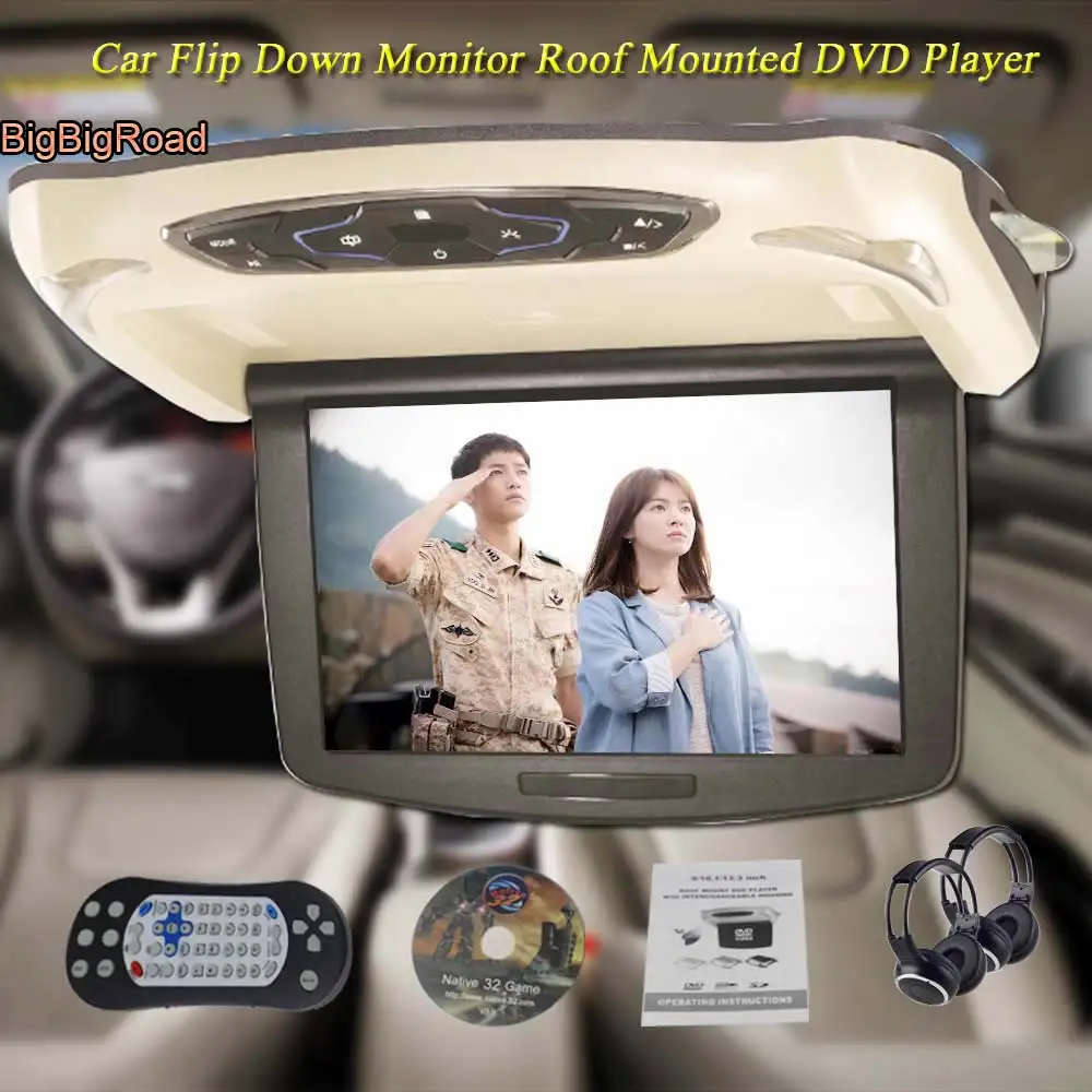 ЖК экран BigBigRoad для Renault Duster цифровой с поддержкой HDMI USB FM ТВ игр|screen in car|car roof mounted