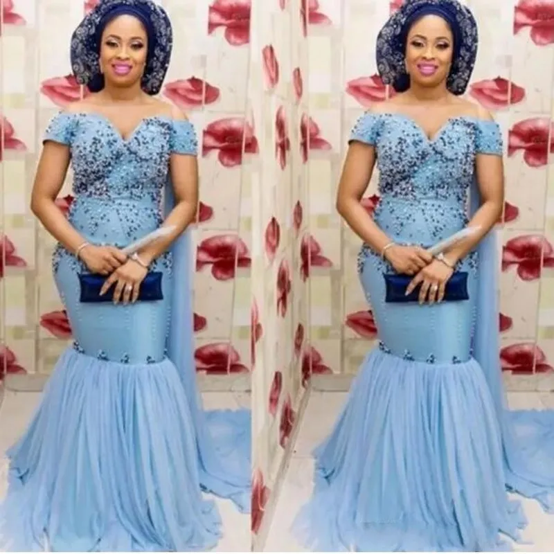 light blue evening gown