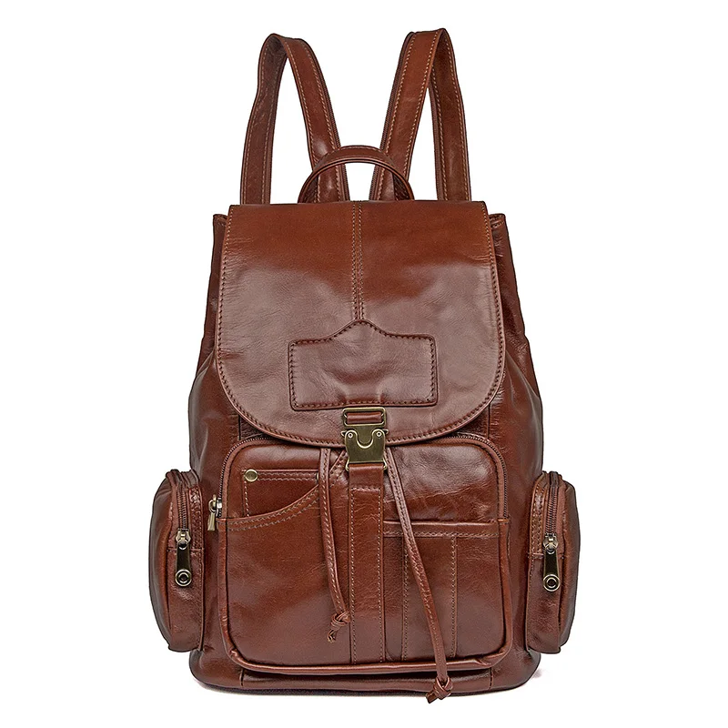 

J.M.D 100% Guarantee Genuine Leather Multifunctional Double Shoulder Bag Large Capacity School Backpack For Teenager 7287B