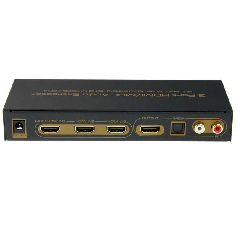 

Hot!!! 4K HDMI Switch Switcher Box Selector Out Audio Extractor Splitter ARC+Remote Control Free Shipping XP15M09