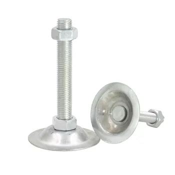 

2PCS/LOT Iron Galvanized 86mm Base M16 Thread Adjustable Foot Cups 100/120/150mm Articulated Lathe Leveling Foot Cups