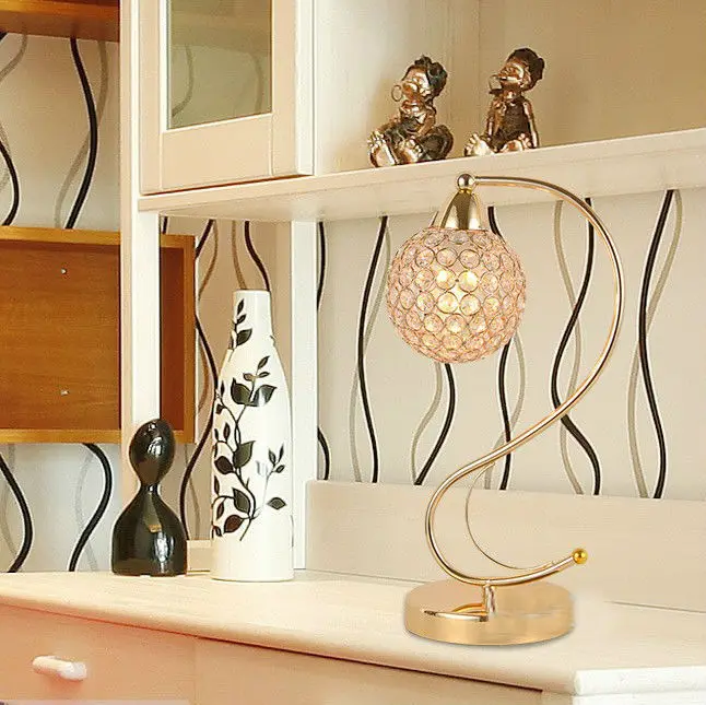 Dimmer Modern K9 Crystal Table Lamp E27 Bedside Living Room Office
