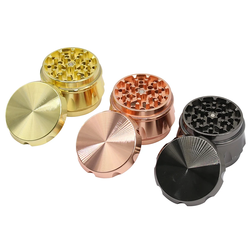 63mm New Shiny Drum Type 4 Part Zinc Alloy Metal Tobacco Smoking Custom Weed Herb Grinder Wholesale Aliexpress Home Garden