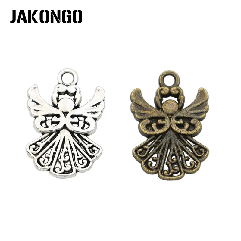 20Pcs Antique Silver Girl Angel Fairy Charms Pendant Jewelry Findings 24*12mm