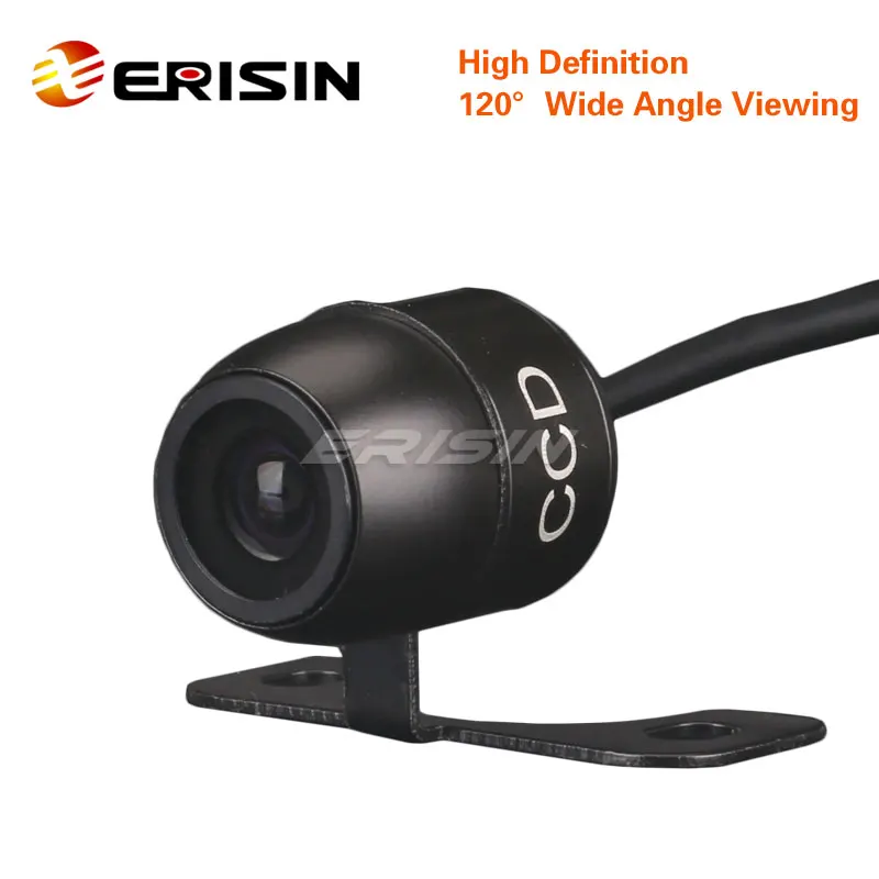 Erisin ES580 18 мм Mini 120 цветная CCD Автомобильная направляющая для камеры заднего