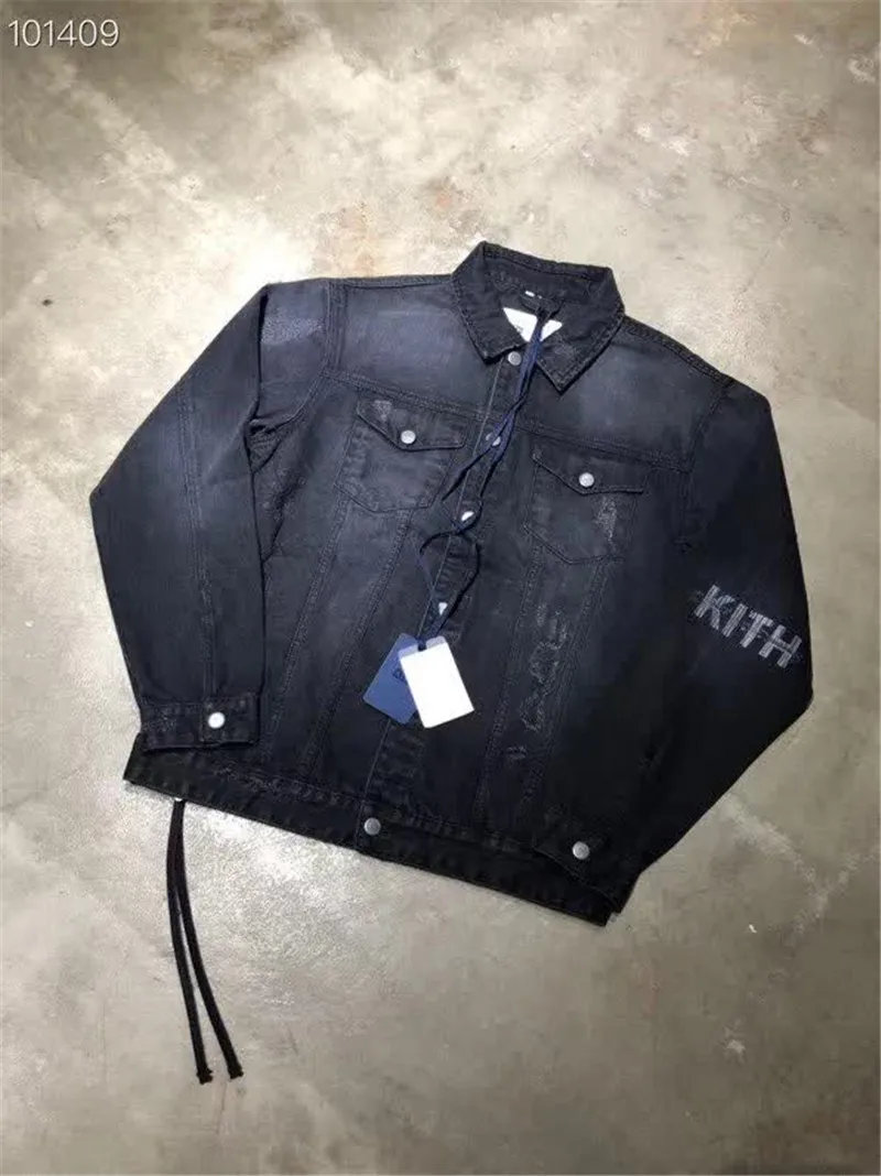 2019FW Kith джинсовые куртки винтажные Классические Куртки с логотипом Kith для мужчин и женщин Повседневная Верхняя одежда с металлической пряжкой пальто - Цвет: 3