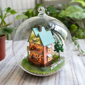 

Hot Sale DIY Alice Glass Castle 3D Miniature Assemble Model Creative Diary Building Dollhouse Kits with Funitures Festival Gifts