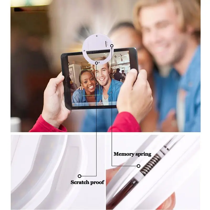 Селфи кольцевой светильник светодиодный вспышка макияж селфи фотография телефон кольцо для iPhone 7 8 Plus X 6S 5S Redmi Note 4X 4A Mi5 One Plus 5