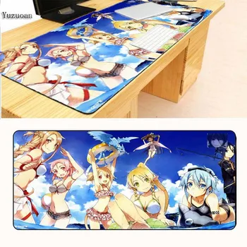 

Yuzuoan Free Shipping Sword Art Online Japan Anime High Speed New Large Lock Edge Mousepad Size for 400x900X3MM Gaming Mousepads