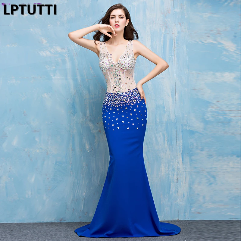 

LPTUTTI Crystal New For Women Elegant Date Ceremony Party Prom Gown Formal Gala Events Luxury Long Evening Dresses