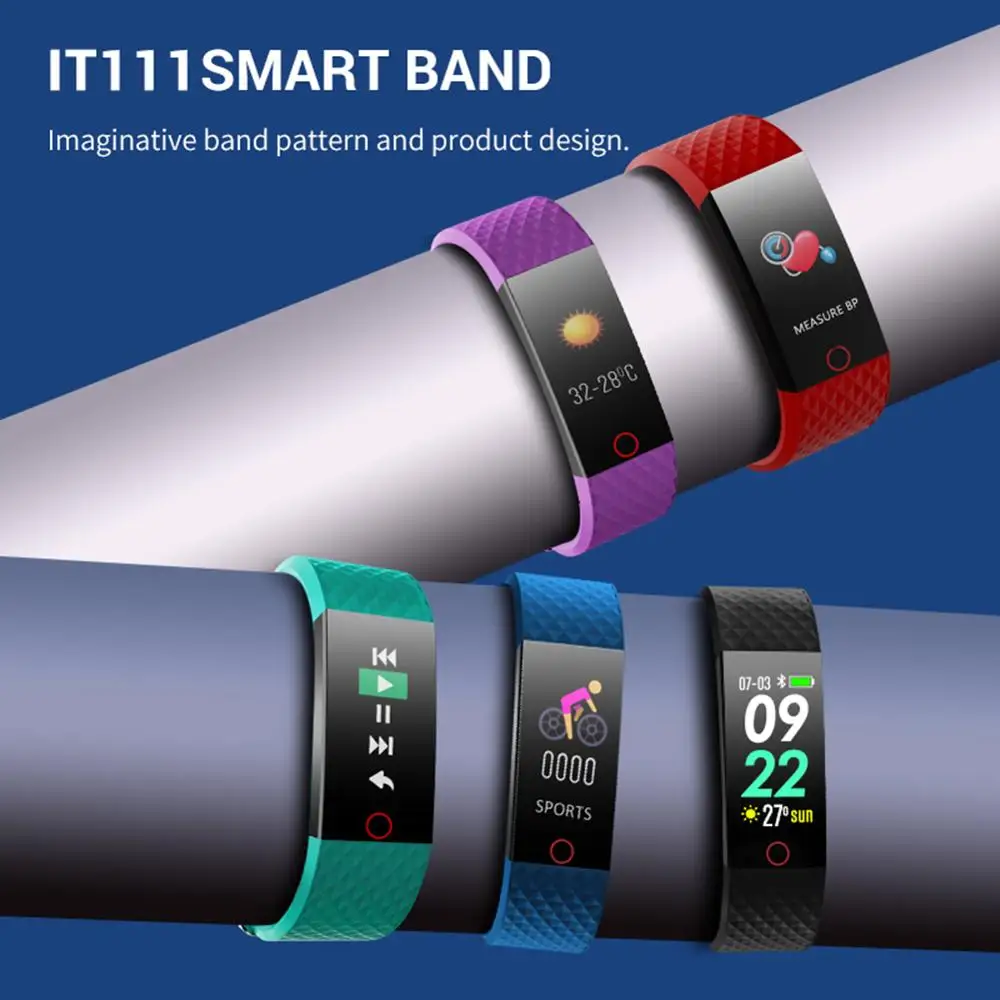 

Smart Watch Sports Fitness Activity Heart Rate Tracker Blood Pressure wristband IP67 Waterproof band Pedometer for IOS Android