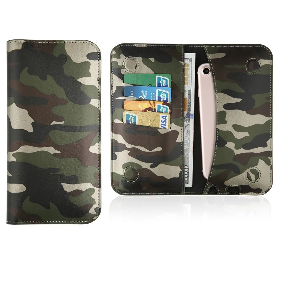 Универсальный армейский камуфляжный чехол 5," для iPhone7 Plus 6 6S кожаный чехол-бумажник для samsung Note 7 для htc Android
