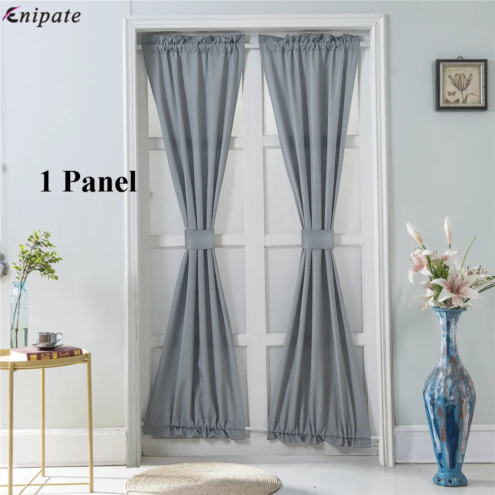 

Enipate 1 Panel French Door Curtain Panel Solid Rod Pocket Window Treatment 4 Colors Vintage Elegant Curtains NO RODS