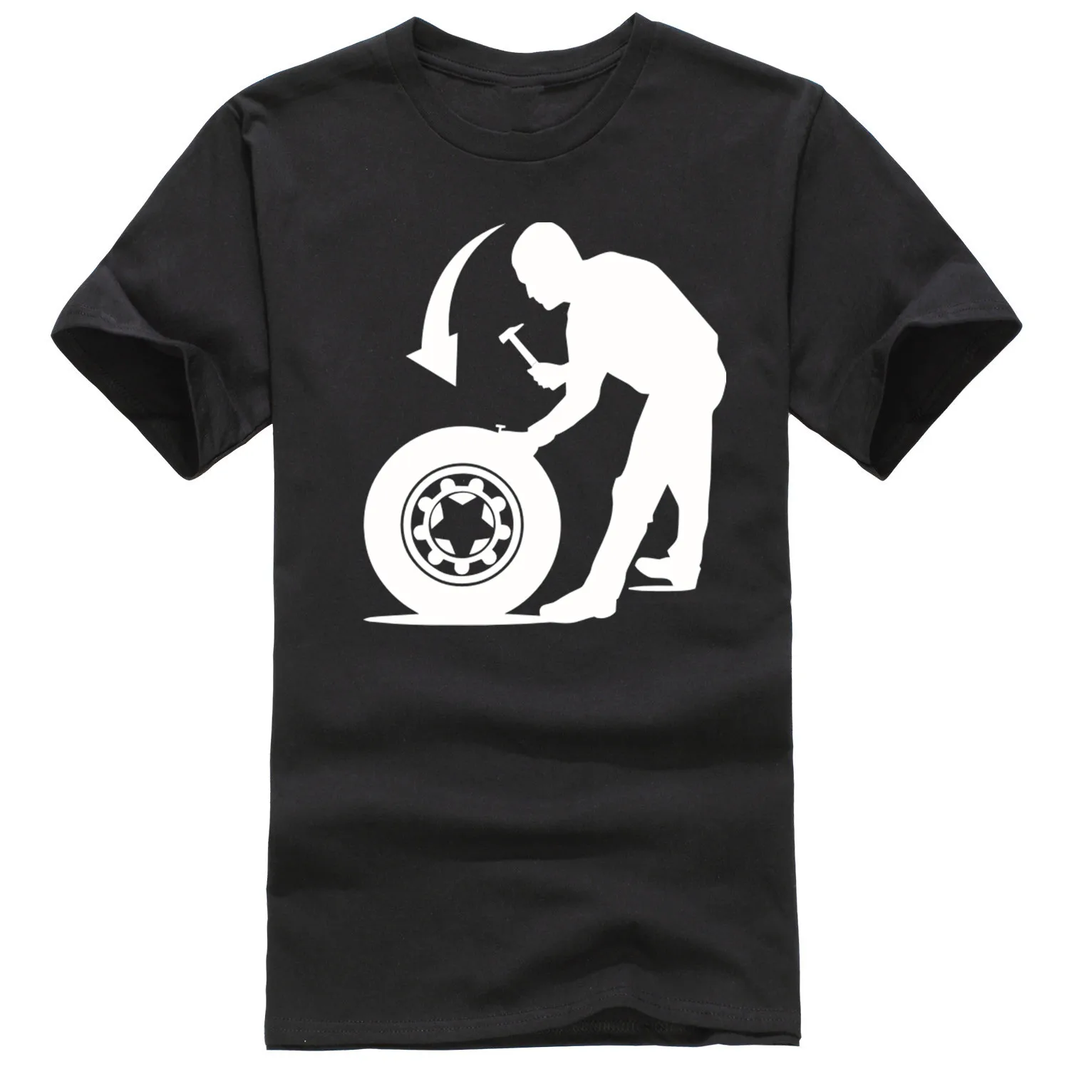 Tire Repair Service Funny Design Men T shirt Hot Sale Fashion Casual