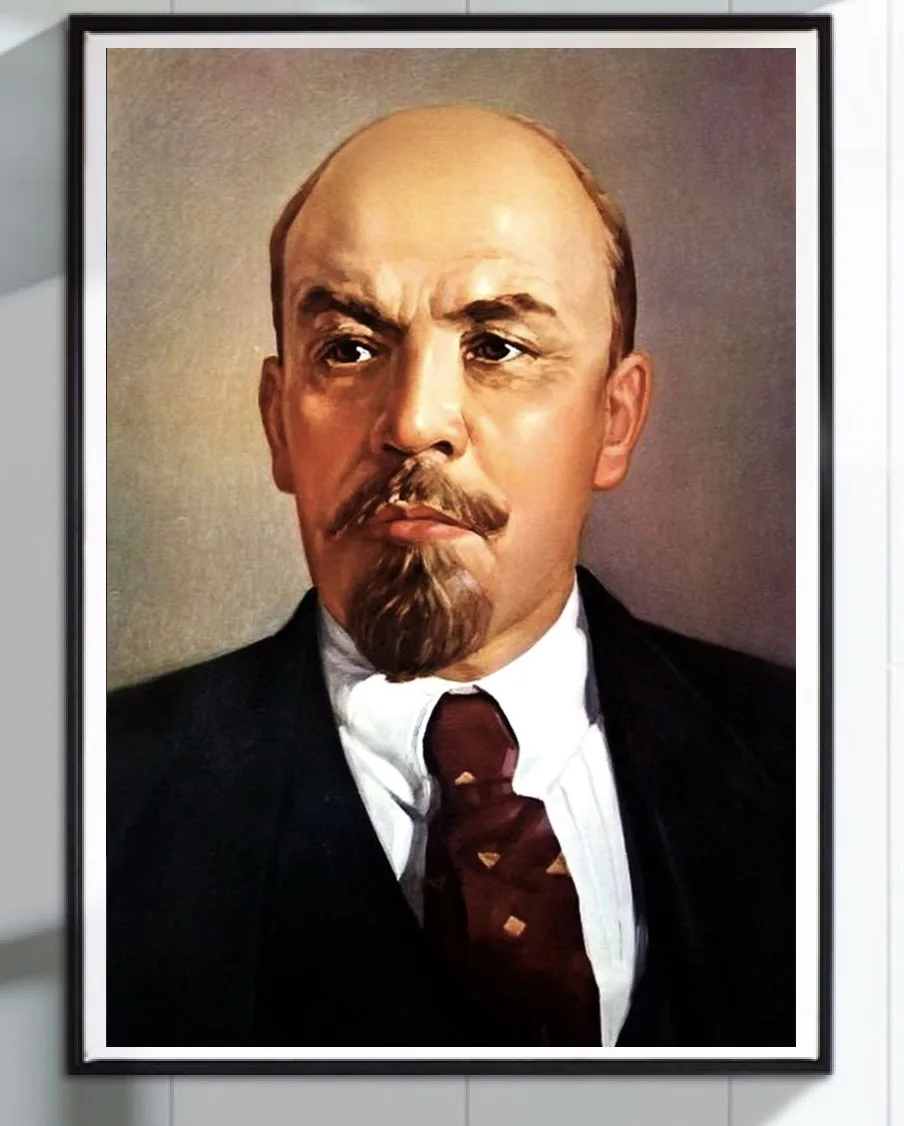 Vladimir Ilyich Ulyanov CPSU портрет лидера Советского Союза живопись постер декоративная