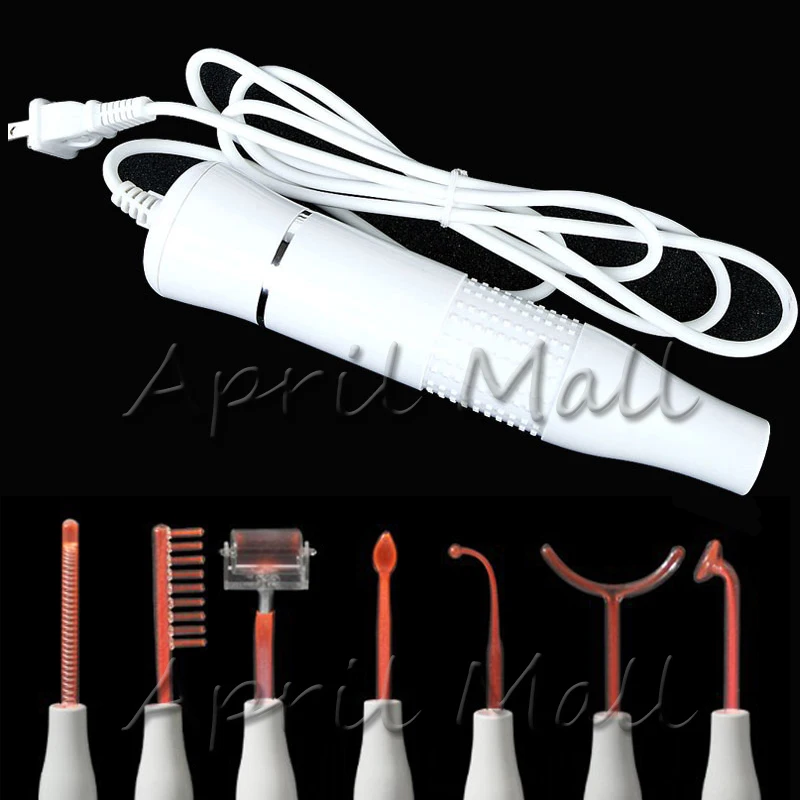 7in1 Portable High Frequency Facial Electrode D'arsonval Skin Care Spot Remover Face Body Spa Salon Beauty Equipment