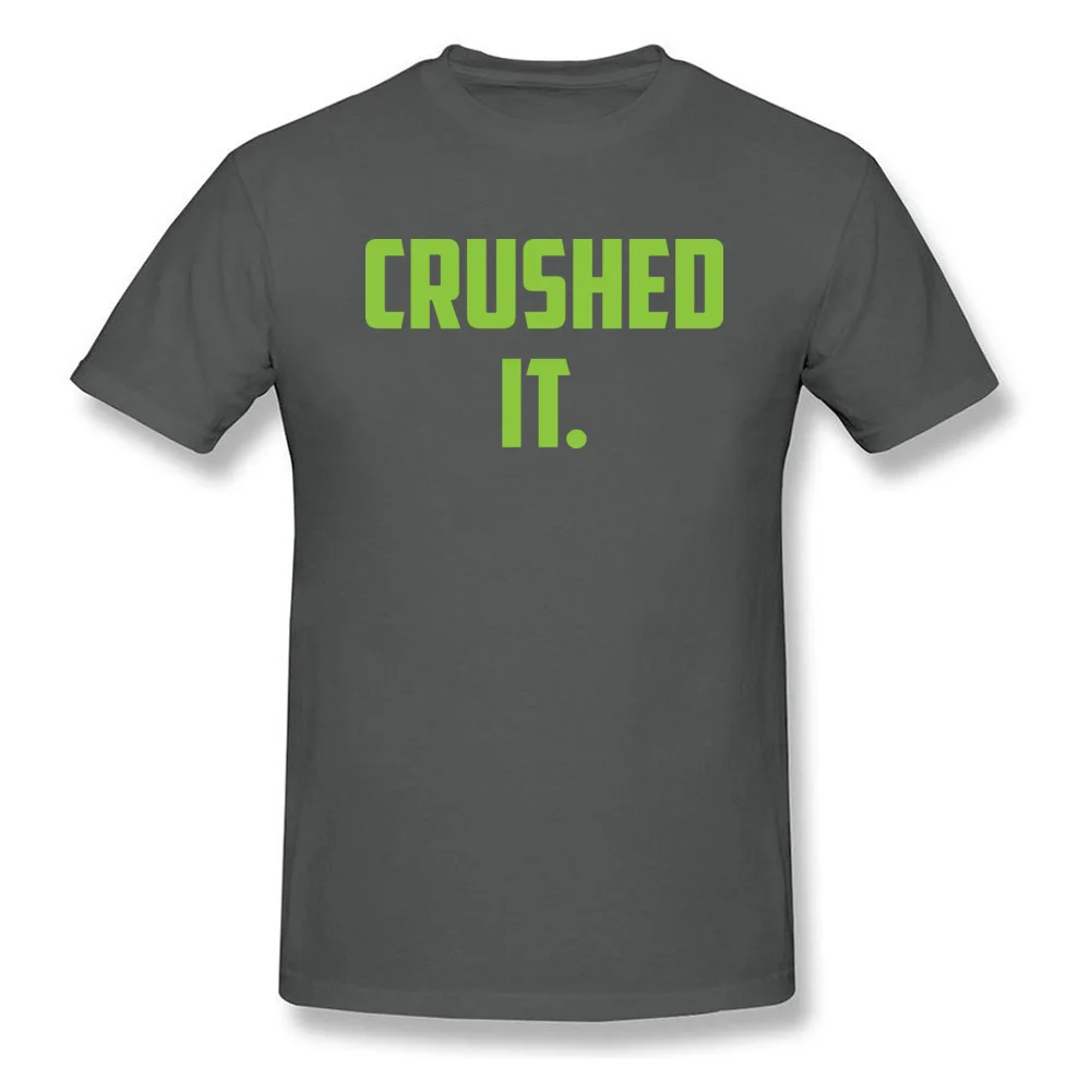 Crushed It Summer T-Shirt for Men Pure Cotton Labor Day Tops Tees Print Tee Shirt Short Sleeve Retro Round Neck Crushed It carbon