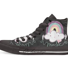 I Love Music Doodle/Новинка; дизайнерская Повседневная парусиновая обувь; обувь на заказ; Прямая