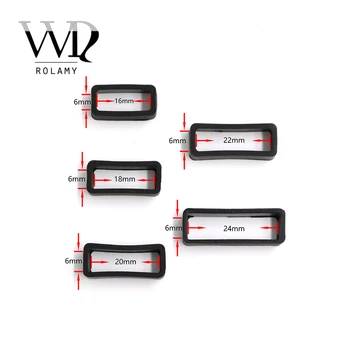 

Rolamy 1pc 16 18 20 22 24mm Silicone Rubber Loops Replacement Accessories Holder Locker For Wrist Watch Straps Bracelet Band