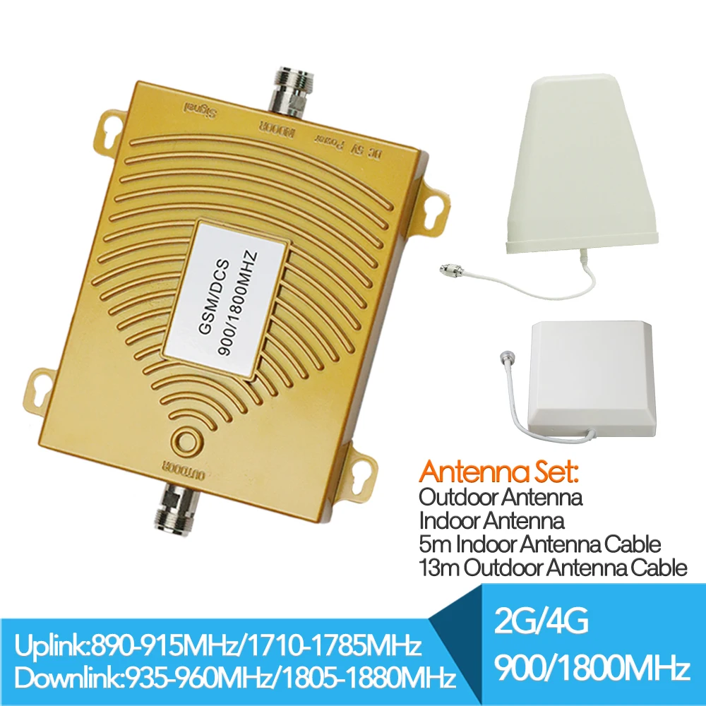 

GSM 2g 900 1800mhz Dual Band Repeater dcs 4G LTE Phone Amplifier Cellular Mobile Booster with antenna for cell phone 4g repeater