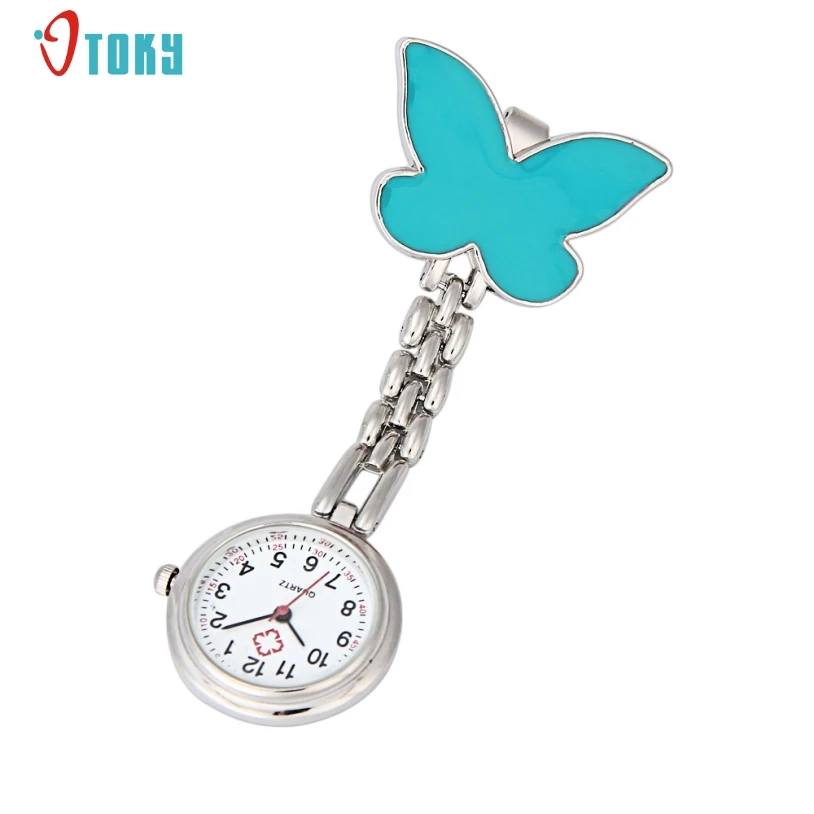 

OTOKY Hot Selling  Nurse Clip-on Fob Brooch Pendant Hanging Butterfly Watch Pocket Watch New Gift Mar 1