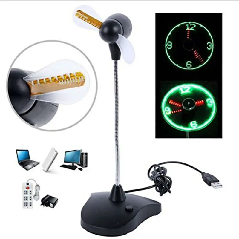 USB LED light Clock Fan gift