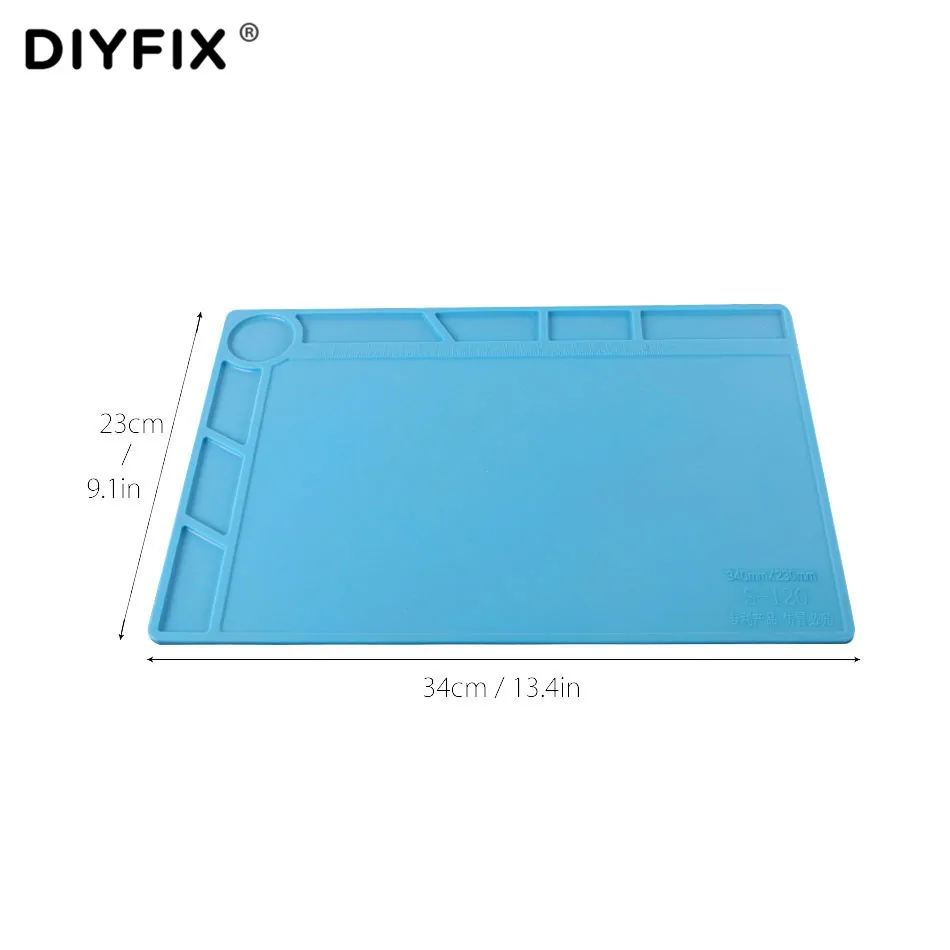 DIYFIX теплоизоляция силиконовый коврик 34x23 см стол коврик обслуживание платформы с 20 см масштабной линейки для BGA паяльная Ремонт станции